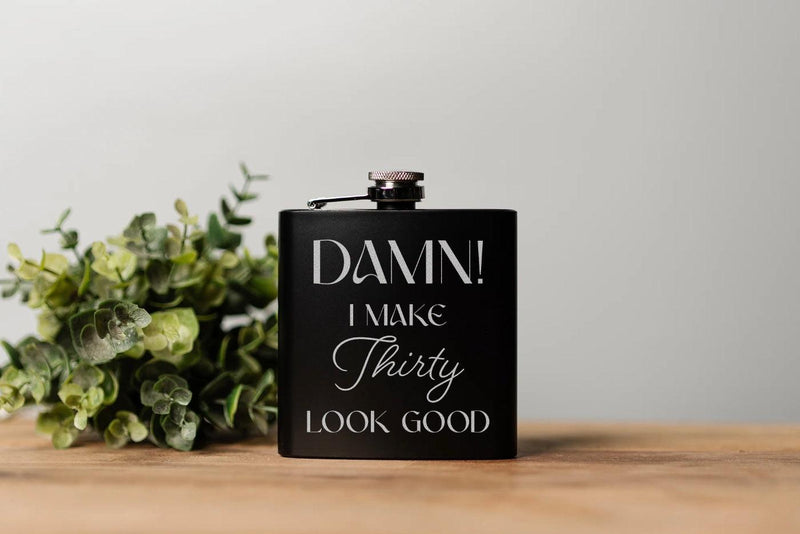 Personalized Birthday Matte Black Flask -  - Completeful