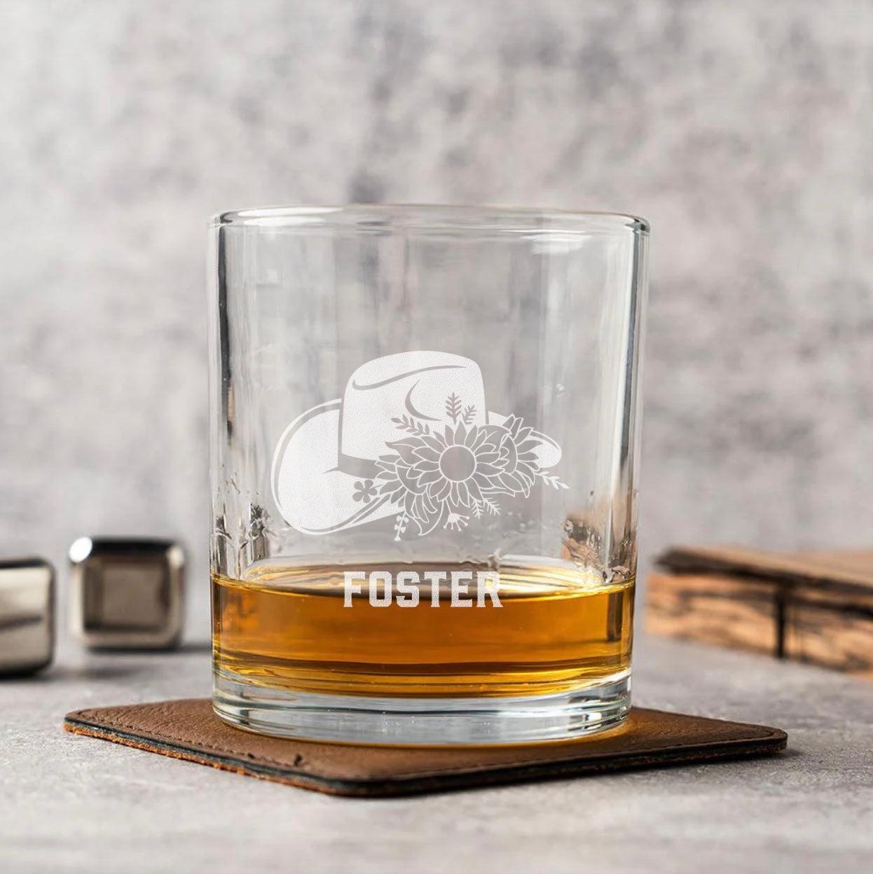 Personalized Western Designs Lowball Whiskey Glasses -  - Completeful