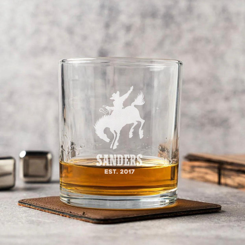 Personalized Western Designs Lowball Whiskey Glasses -  - Completeful