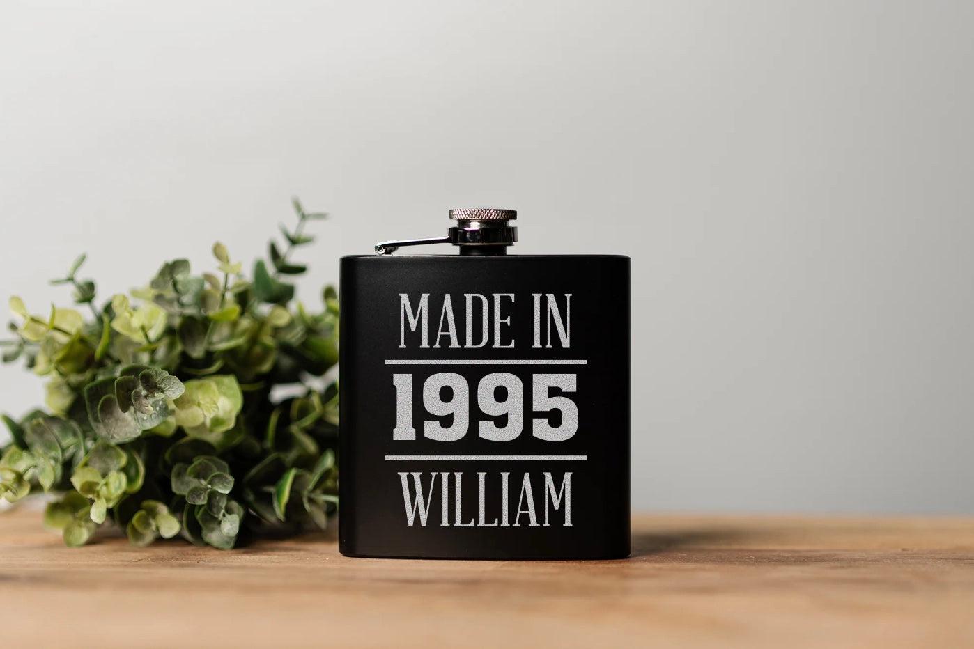 Personalized Birthday Matte Black Flask -  - Completeful