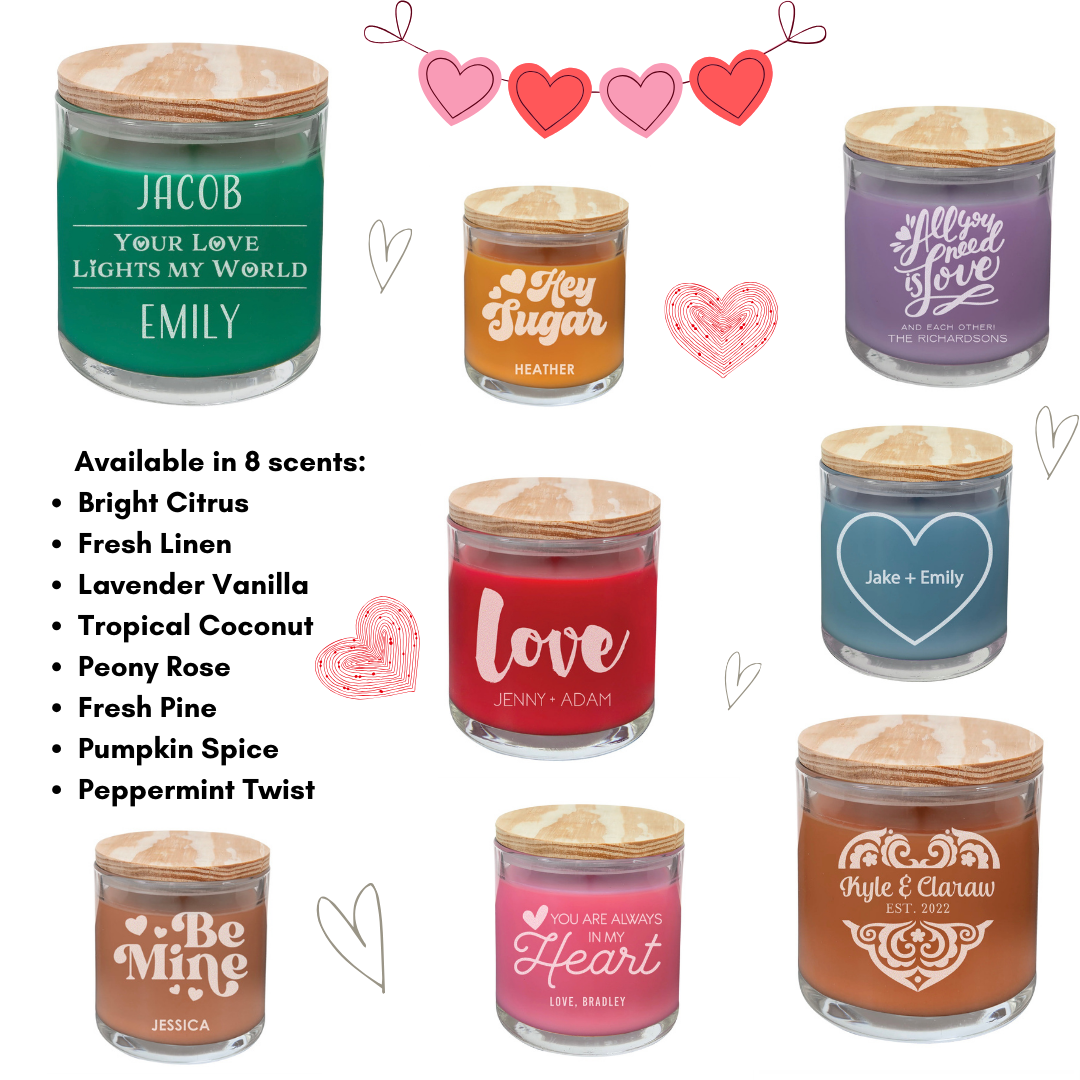 Personalized Valentine's Day Scented Candles