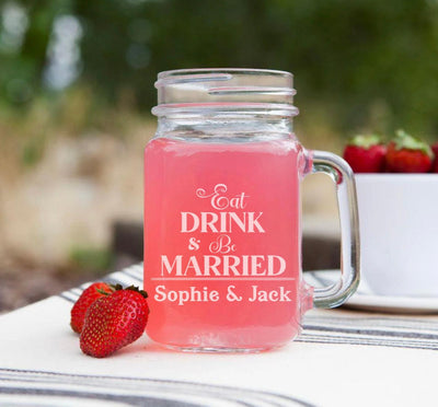 Personalized Wedding Mason Jars -  - Lazerworx