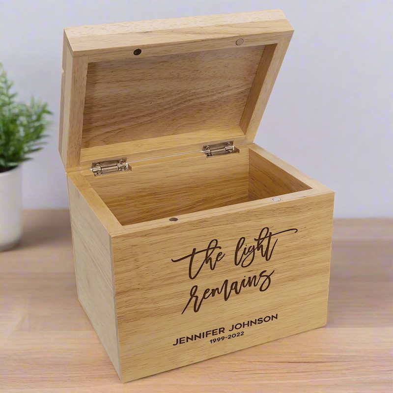 Personalized Memorial Keepsake Woodbox - - Lazerworx