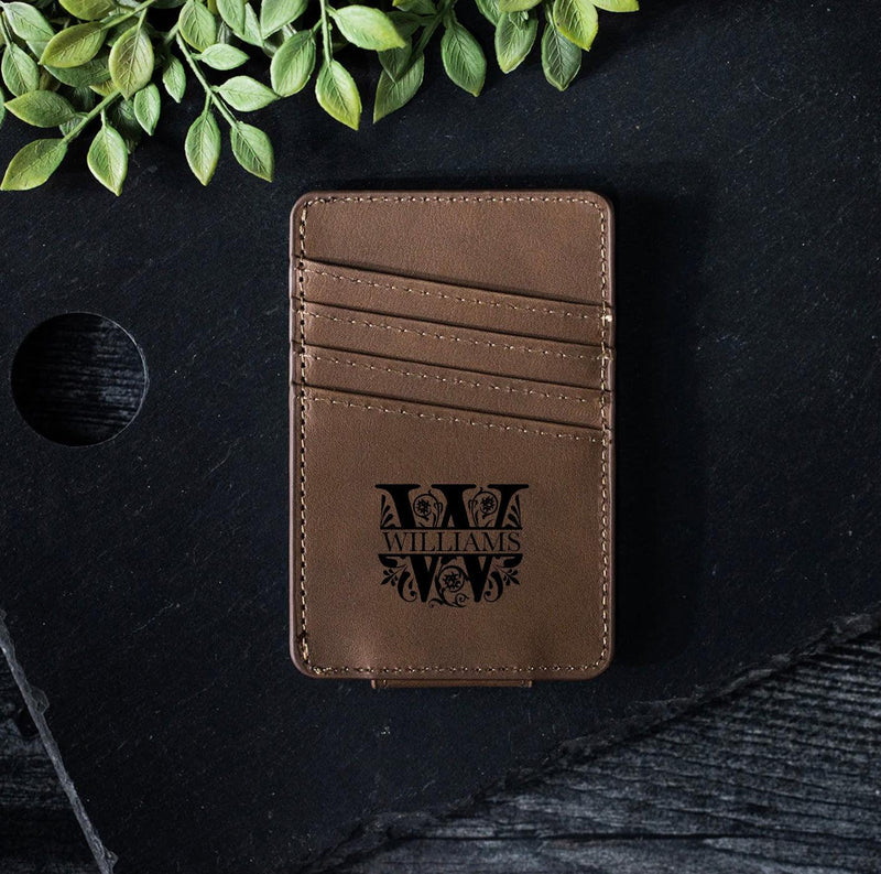 Personalized Leather Magnetic Money Clip -  - Completeful