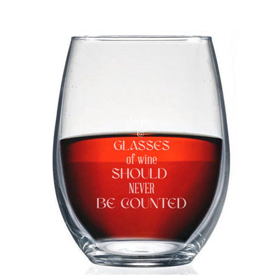 Never Count Age Birthday Stemless Wine Glass -  - Completeful