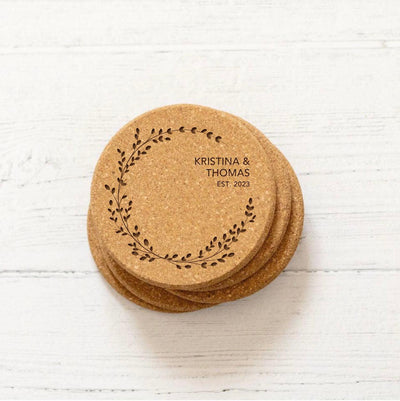 Personalized Wedding Cork Coasters -  - Completeful