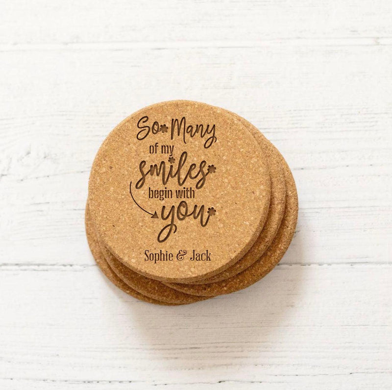 Personalized Wedding Cork Coasters -  - Completeful