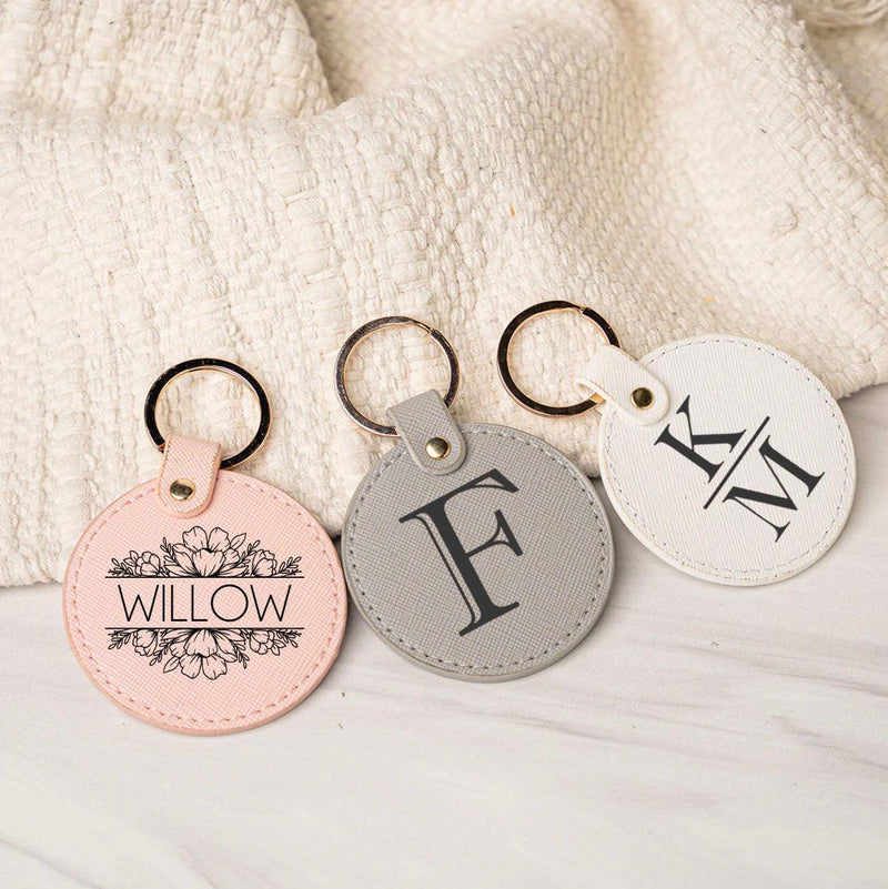 Personalized Circle Leather Tag -  - Completeful