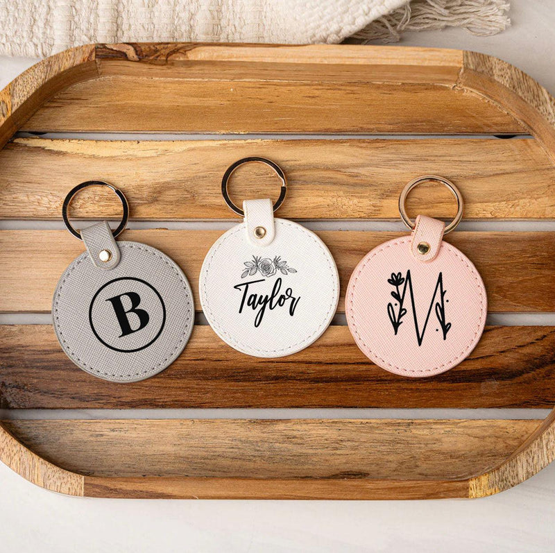 Personalized Circle Leather Tag -  - Completeful