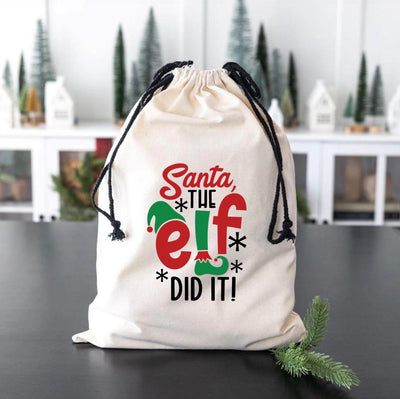 Kids' Elf Watch White Cotton Bags - Small -  - Wingpress Designs