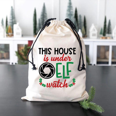 Kids' Elf Watch White Cotton Bags - Small -  - Wingpress Designs