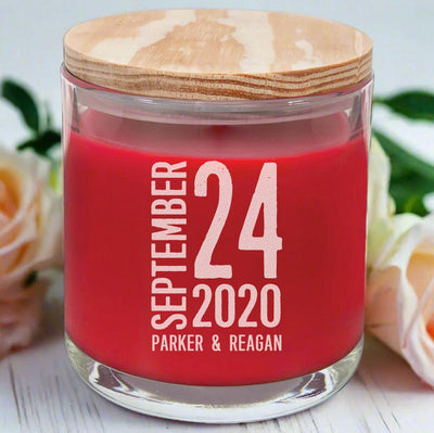 Personalized Wedding Couples Scented Candles - - Lazerworx