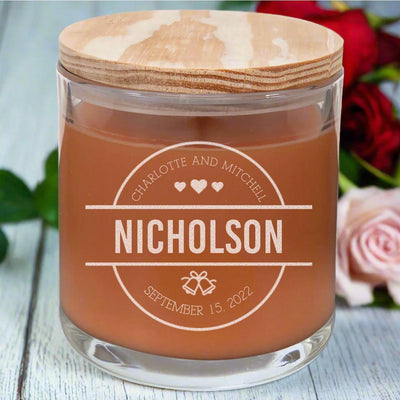 Personalized Wedding Couples Scented Candles - - Lazerworx