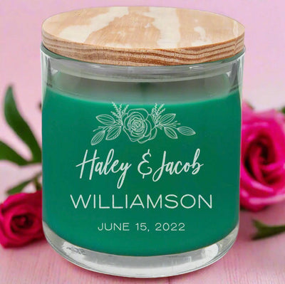 Personalized Wedding Couples Scented Candles - - Lazerworx