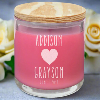 Personalized Wedding Couples Scented Candles - - Lazerworx