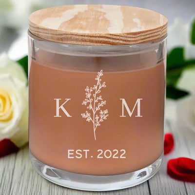 Personalized Wedding Couples Scented Candles - - Lazerworx