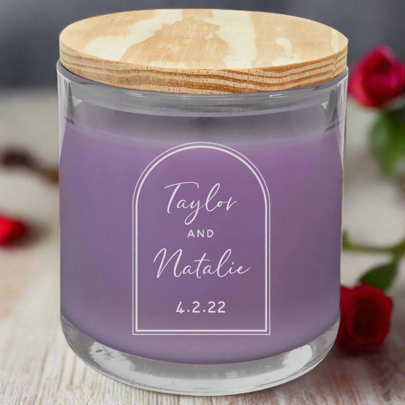 Personalized Wedding Couples Scented Candles - - Lazerworx