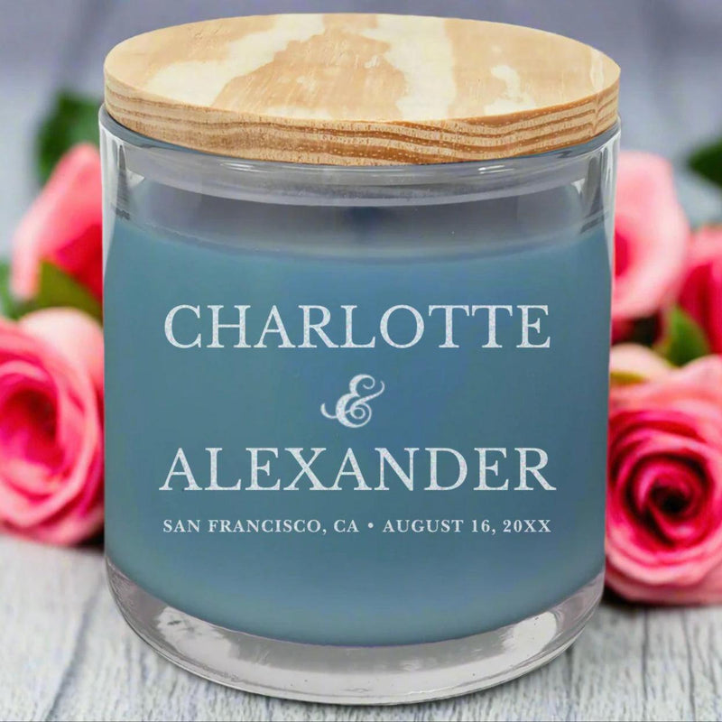 Personalized Wedding Couples Scented Candles - - Lazerworx