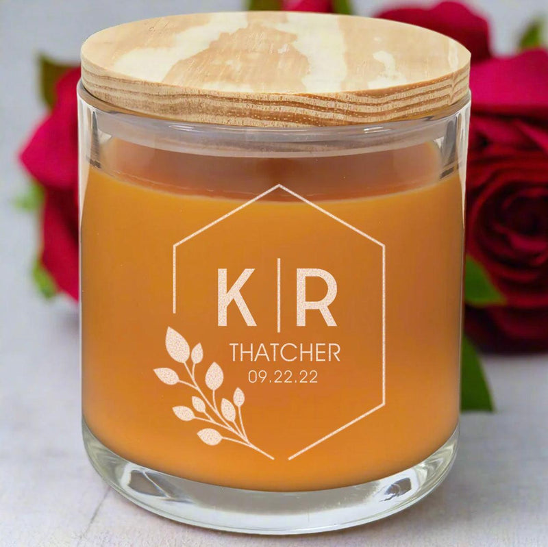 Personalized Wedding Couples Scented Candles - - Lazerworx