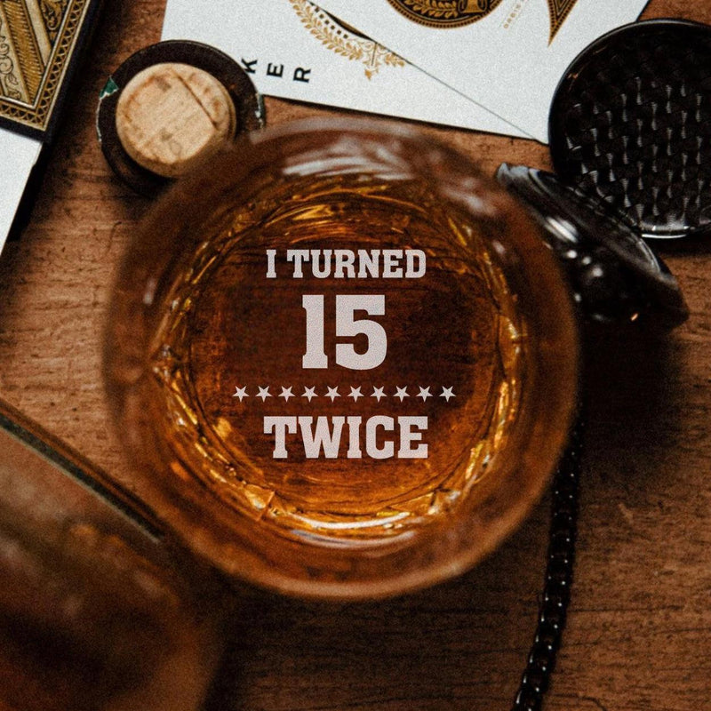 Personalized Turned Twice Birthday Lowball Glass - Bottom -  - Completeful