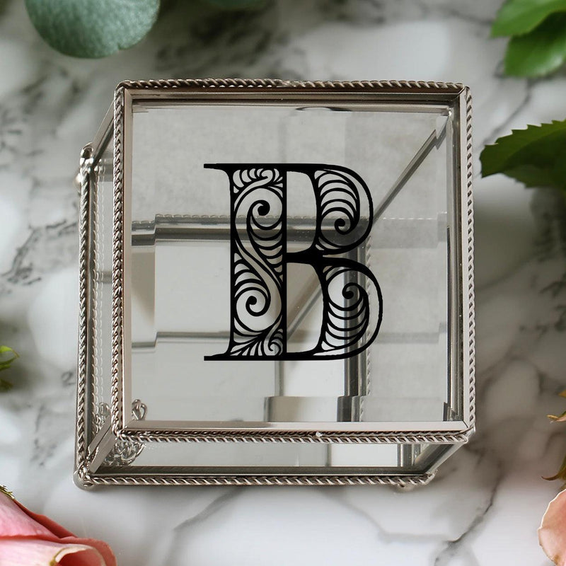 Personalized Glass Jewelry Box - Valentine&