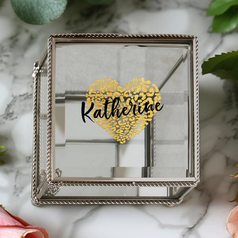 Personalized Glass Jewelry Box - Valentine&