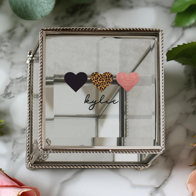 Personalized Glass Jewelry Box - Valentine&