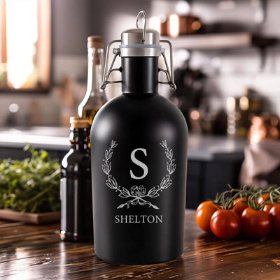 Personalized Black Stainless Growler - Valentine's Day Gifts - - Gifts For You Now