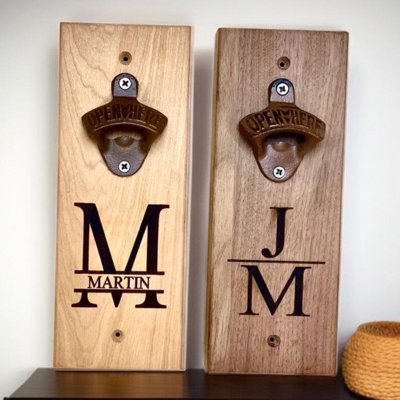 Personalized Wall-Mounted Wooden Bottle Opener -  - Completeful