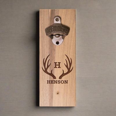 Personalized Wall-Mounted Wooden Bottle Opener -  - Completeful