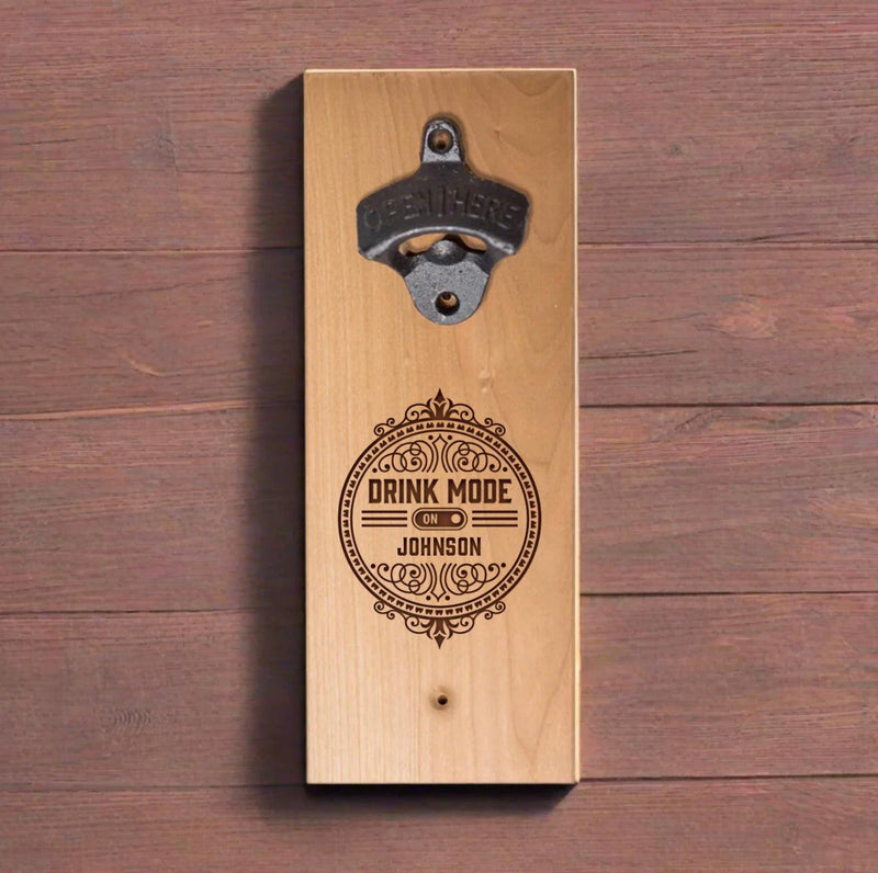 Personalized Wall-Mounted Wooden Bottle Opener -  - Completeful