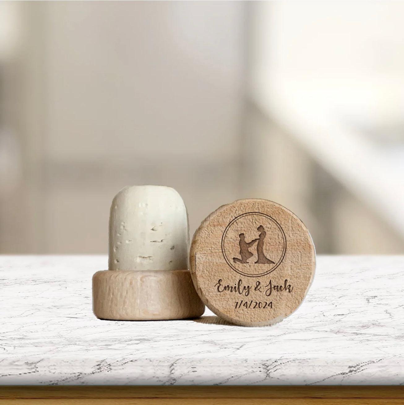 Personalized Wine Cork Stoppers - Couples Designs -  - Lazerworx