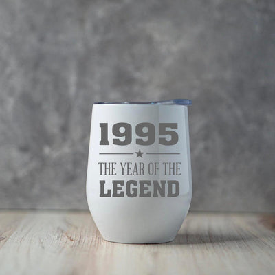 Personalized Year Of The Legend Birthday Wine Tumblers 12oz -  - Completeful