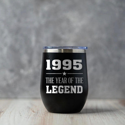 Personalized Year Of The Legend Birthday Wine Tumblers 12oz -  - Completeful