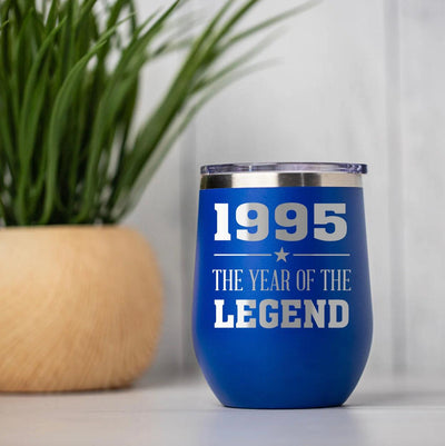 Personalized Year Of The Legend Birthday Wine Tumblers 12oz -  - Completeful