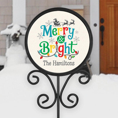 Personalized Merry and Bright Magnetic Sign Set -  - Gifts For You Now