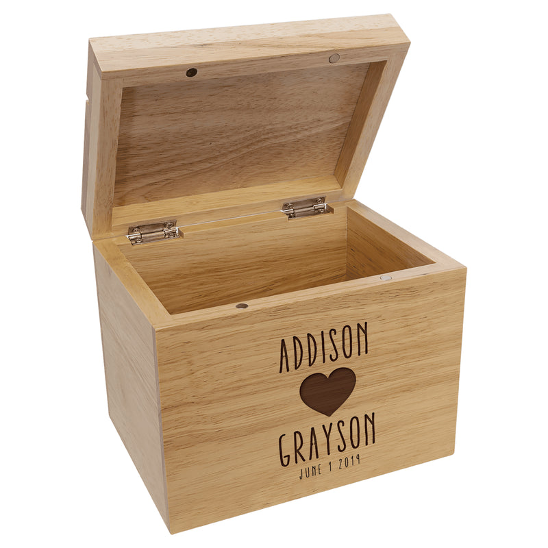 Personalized Wedding Keepsake Woodbox - - Lazerworx