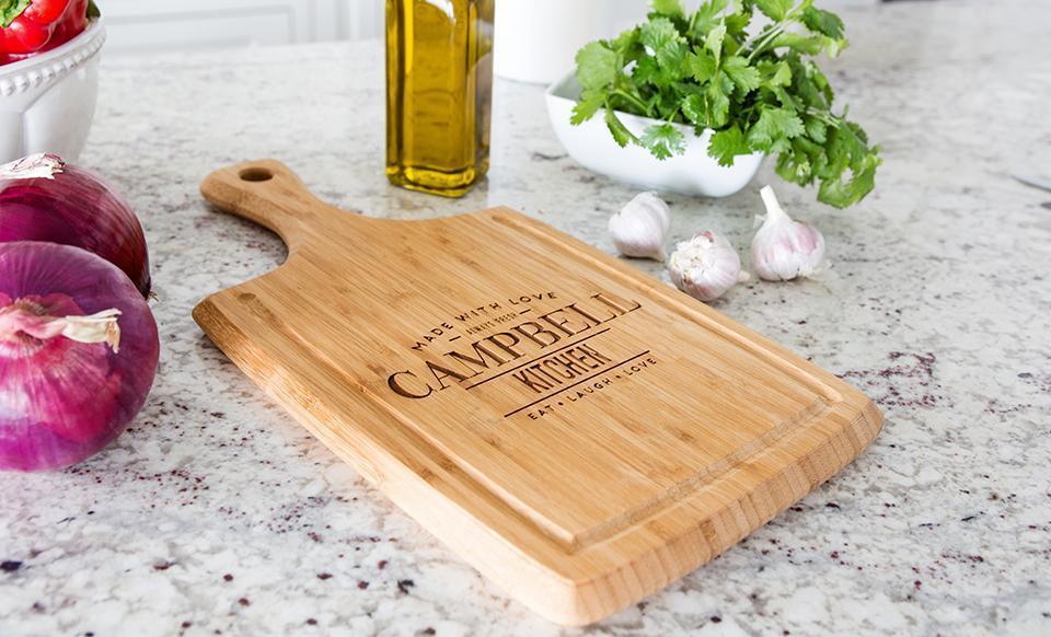 Personalized Handled Cutting board Juice Grooves Modern Collection – A Gift  Personalized