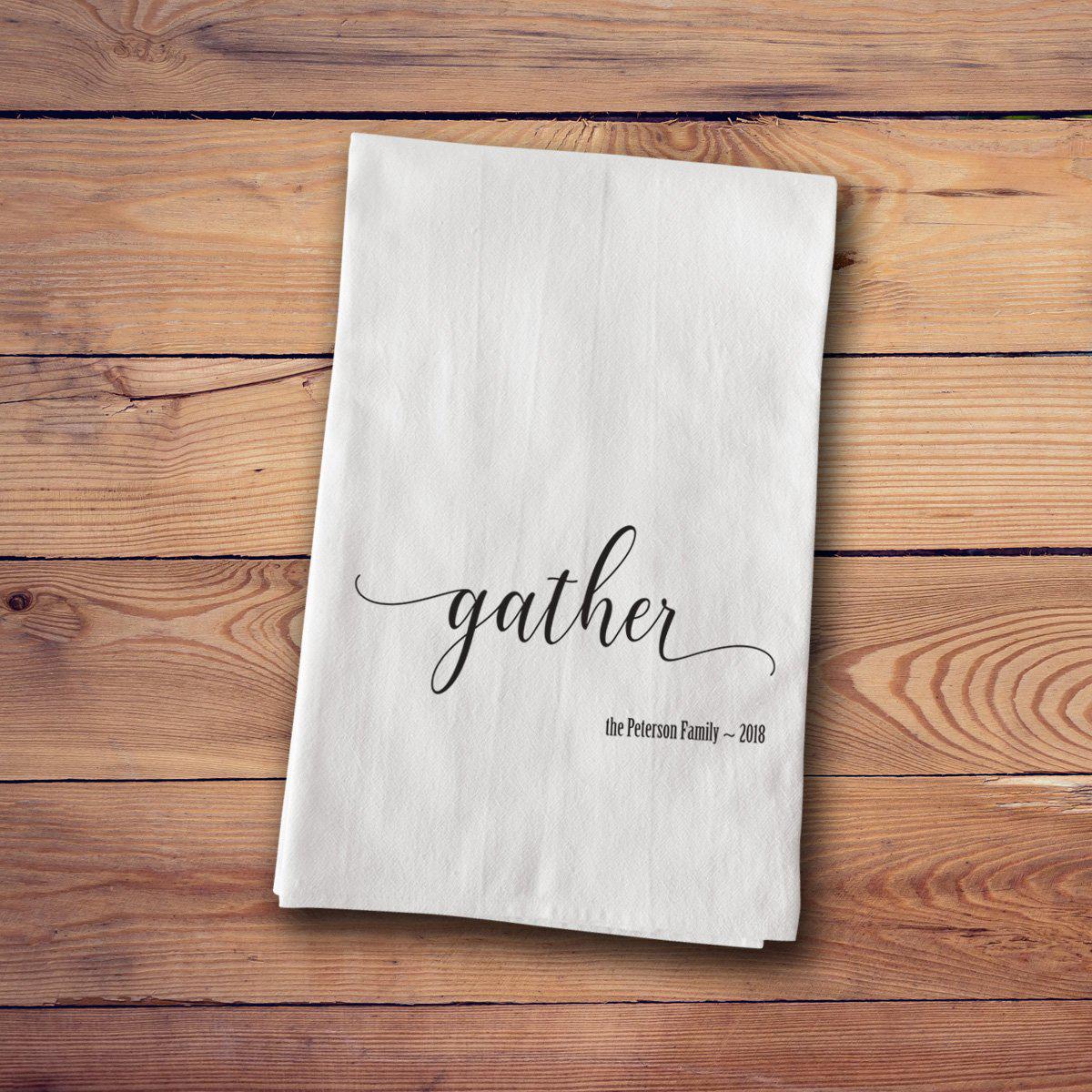 Embroidered Modern Farmhouse Tea Towels with Name – A Gift Personalized