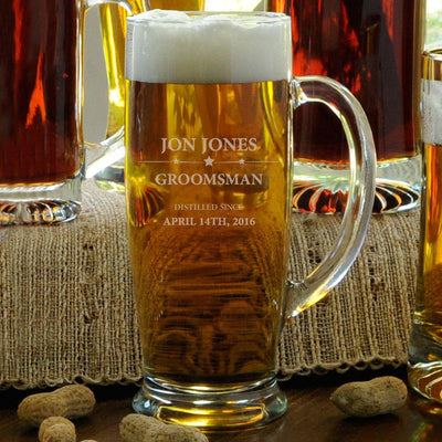 Beer Glasses Set of 2, Personalized Beer Mugs, Guy Gifts