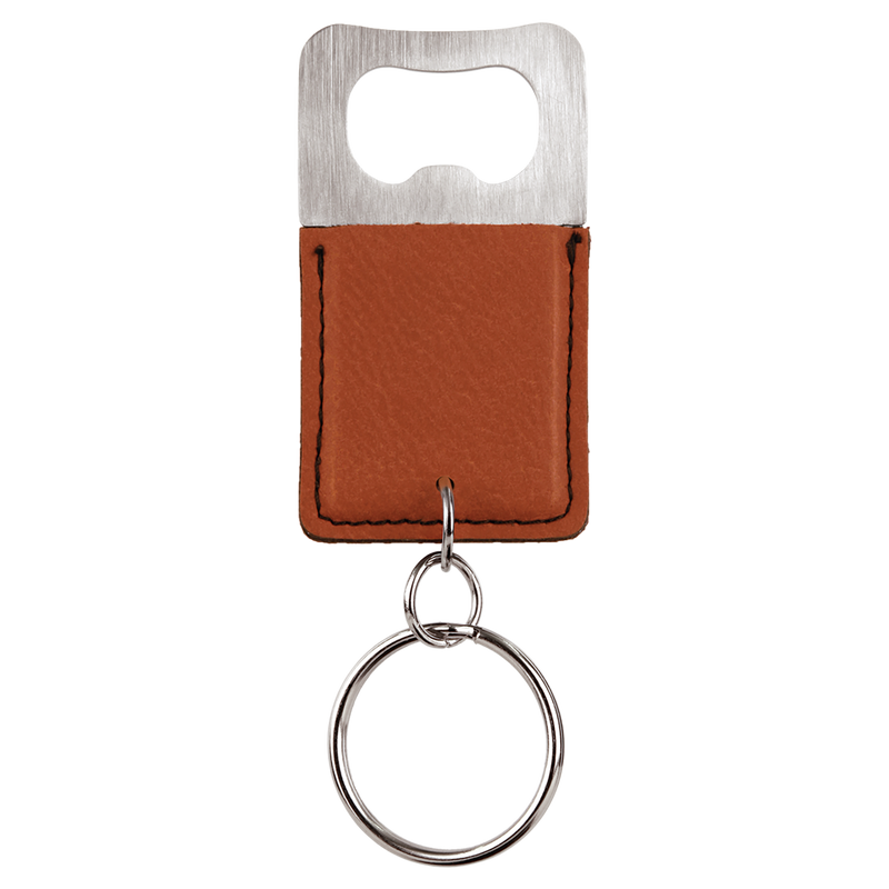 Personalized Key Chain Bottle Opener - Rawhide - Completeful