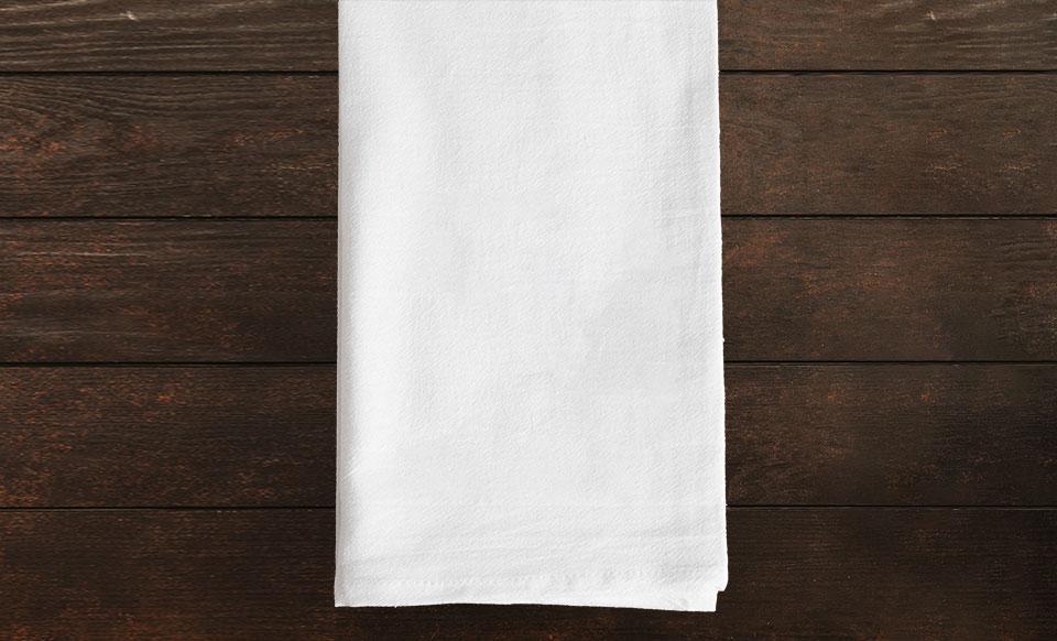 50 Custom Screen Printed Tea Towels Kitchen Towels Bulk Wholesale Logo 100%  Hemmed Muslin Cotton High Quality Made in USA 