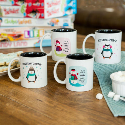 Custom Christmas Penguins Espresso Cup (Personalized)